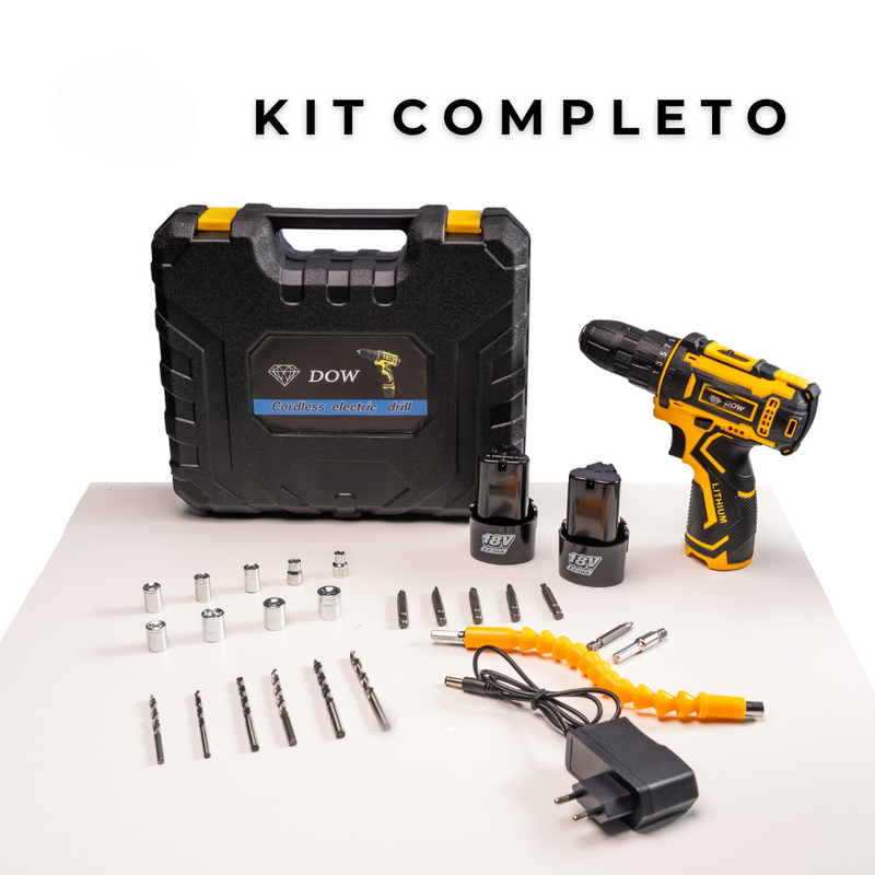 Parafusadeira Elétrica PowerPro a Bateria com Kit de Acessórios