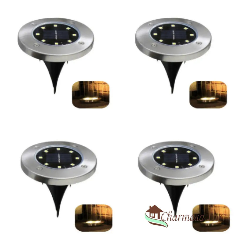 Luminária de Led Solar para Jardim À Prova d'água Embutida