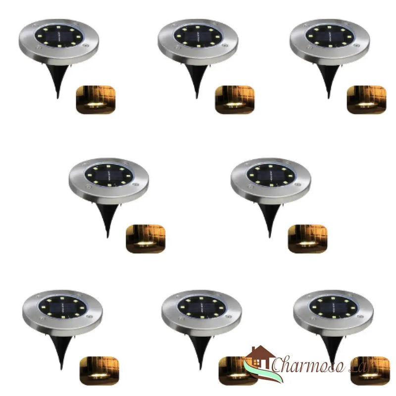 Luminária de Led Solar para Jardim À Prova d'água Embutida