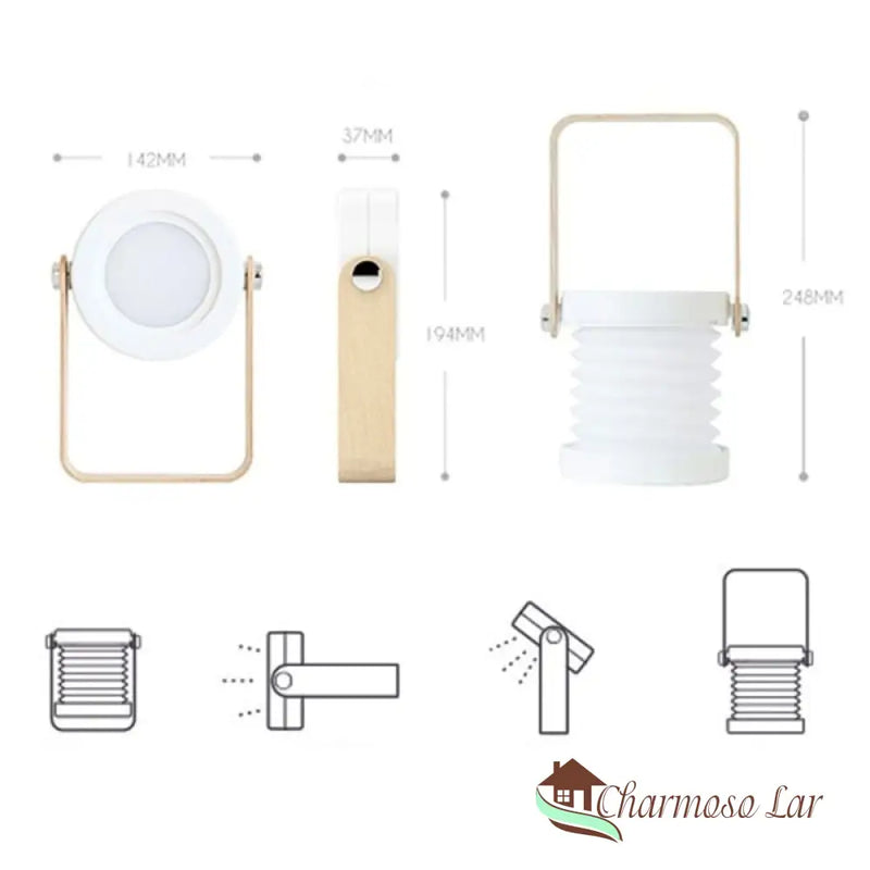 Luminária de Mesa LED com Alça Luminária de Leitura