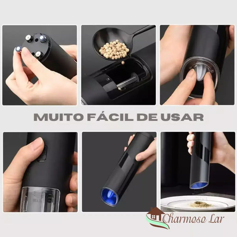 Moedor de Pimenta e Temperos Elétrico